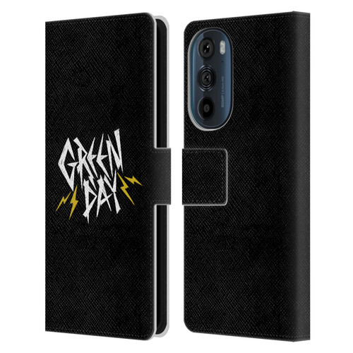 Green Day Graphics Bolts Leather Book Wallet Case Cover For Motorola Edge 30