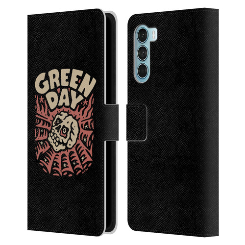 Green Day Graphics Skull Spider Leather Book Wallet Case Cover For Motorola Edge S30 / Moto G200 5G