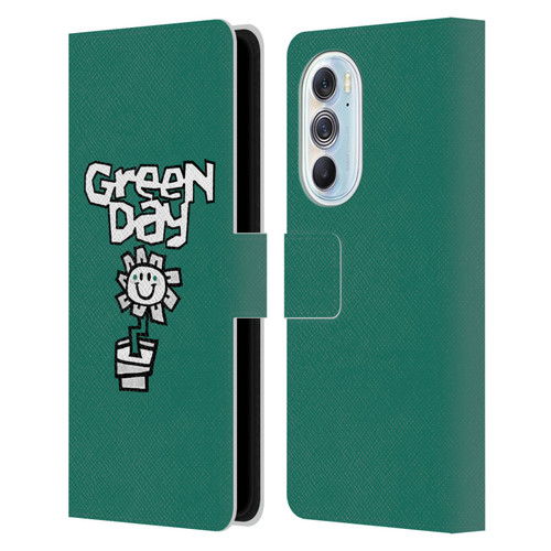 Green Day Graphics Flower Leather Book Wallet Case Cover For Motorola Edge X30