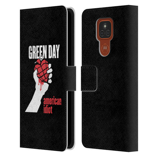 Green Day Graphics American Idiot Leather Book Wallet Case Cover For Motorola Moto E7 Plus