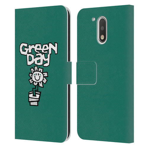 Green Day Graphics Flower Leather Book Wallet Case Cover For Motorola Moto G41