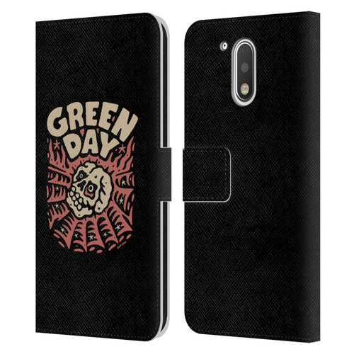 Green Day Graphics Skull Spider Leather Book Wallet Case Cover For Motorola Moto G41