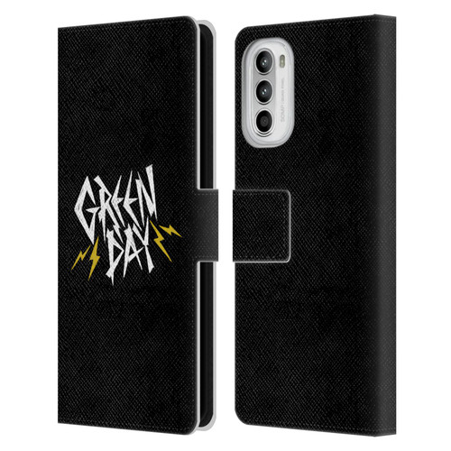Green Day Graphics Bolts Leather Book Wallet Case Cover For Motorola Moto G52