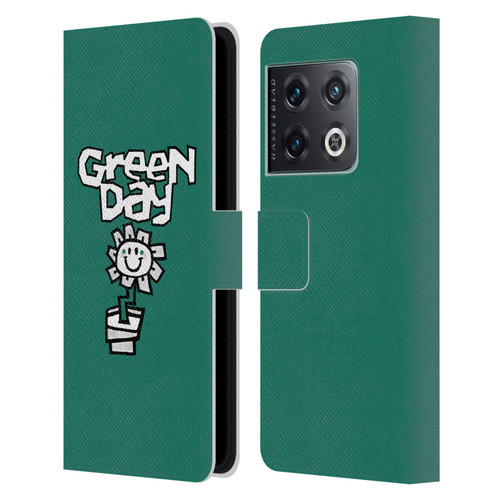 Green Day Graphics Flower Leather Book Wallet Case Cover For OnePlus 10 Pro