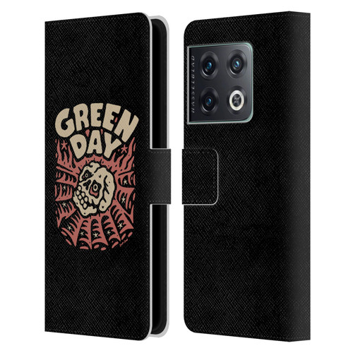 Green Day Graphics Skull Spider Leather Book Wallet Case Cover For OnePlus 10 Pro