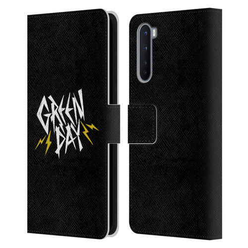 Green Day Graphics Bolts Leather Book Wallet Case Cover For OnePlus Nord 5G