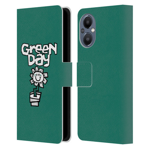 Green Day Graphics Flower Leather Book Wallet Case Cover For OnePlus Nord N20 5G
