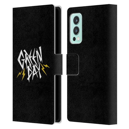 Green Day Graphics Bolts Leather Book Wallet Case Cover For OnePlus Nord 2 5G
