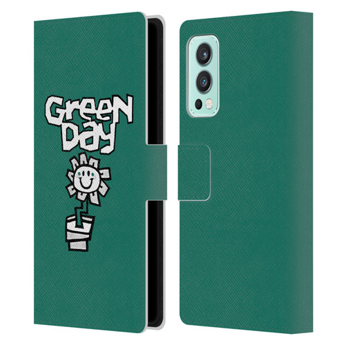 Green Day Graphics Flower Leather Book Wallet Case Cover For OnePlus Nord 2 5G