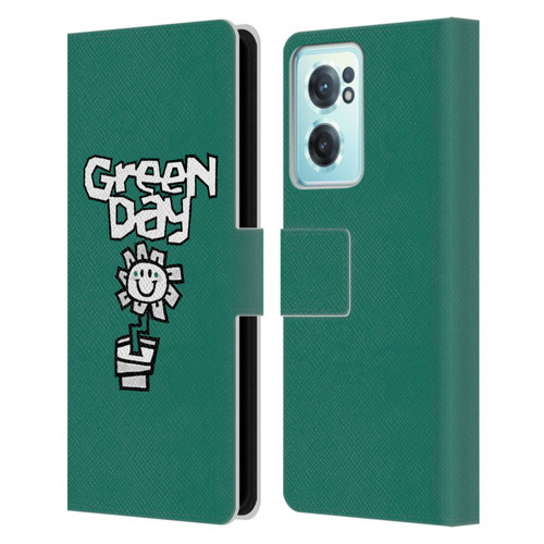 Green Day Graphics Flower Leather Book Wallet Case Cover For OnePlus Nord CE 2 5G