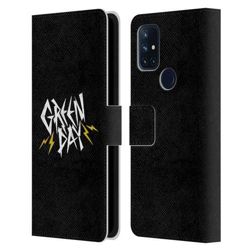 Green Day Graphics Bolts Leather Book Wallet Case Cover For OnePlus Nord N10 5G
