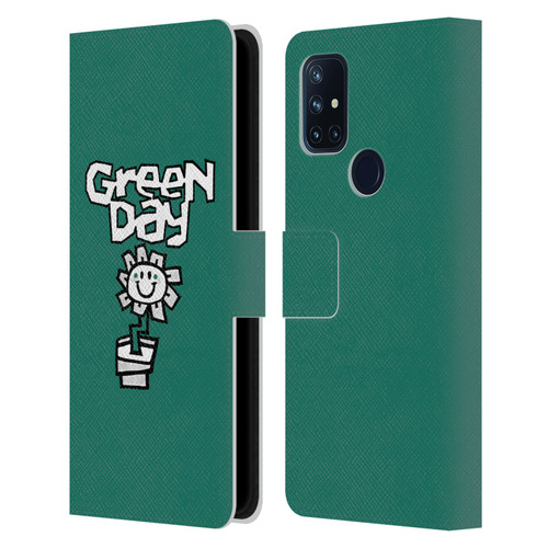 Green Day Graphics Flower Leather Book Wallet Case Cover For OnePlus Nord N10 5G