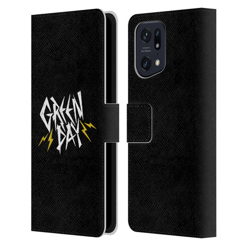 Green Day Graphics Bolts Leather Book Wallet Case Cover For OPPO Find X5