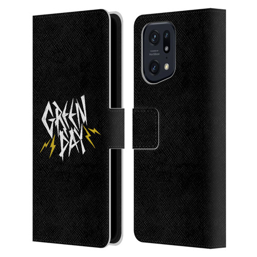 Green Day Graphics Bolts Leather Book Wallet Case Cover For OPPO Find X5 Pro