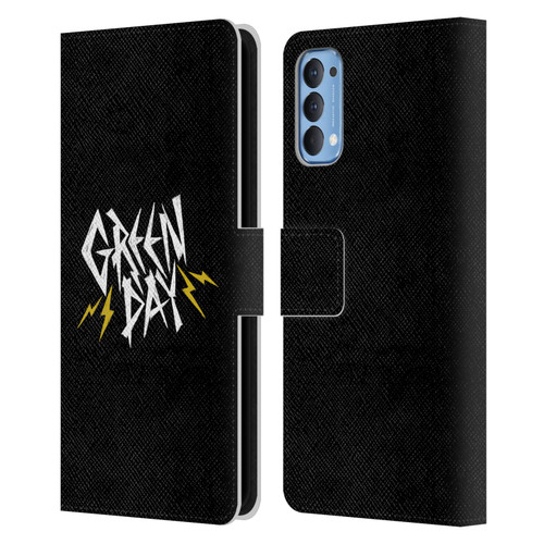 Green Day Graphics Bolts Leather Book Wallet Case Cover For OPPO Reno 4 5G