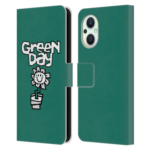 Green Day Graphics Flower Leather Book Wallet Case Cover For OPPO Reno8 Lite