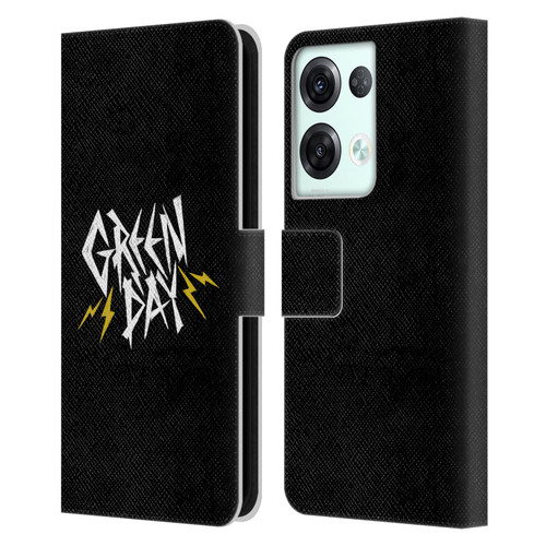 Green Day Graphics Bolts Leather Book Wallet Case Cover For OPPO Reno8 Pro