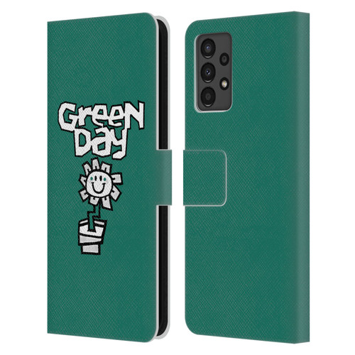 Green Day Graphics Flower Leather Book Wallet Case Cover For Samsung Galaxy A13 (2022)