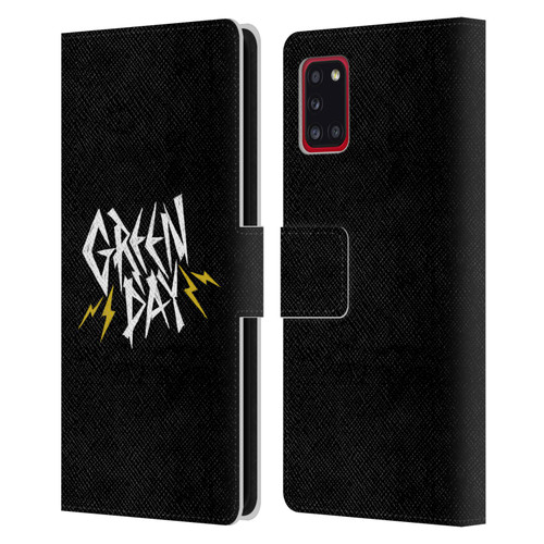 Green Day Graphics Bolts Leather Book Wallet Case Cover For Samsung Galaxy A31 (2020)