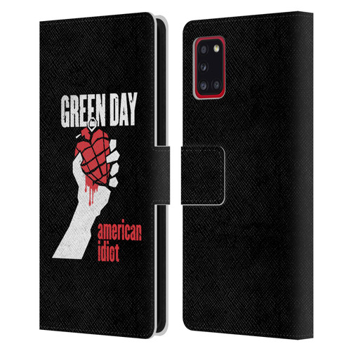 Green Day Graphics American Idiot Leather Book Wallet Case Cover For Samsung Galaxy A31 (2020)