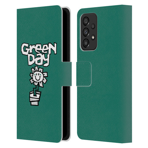 Green Day Graphics Flower Leather Book Wallet Case Cover For Samsung Galaxy A33 5G (2022)