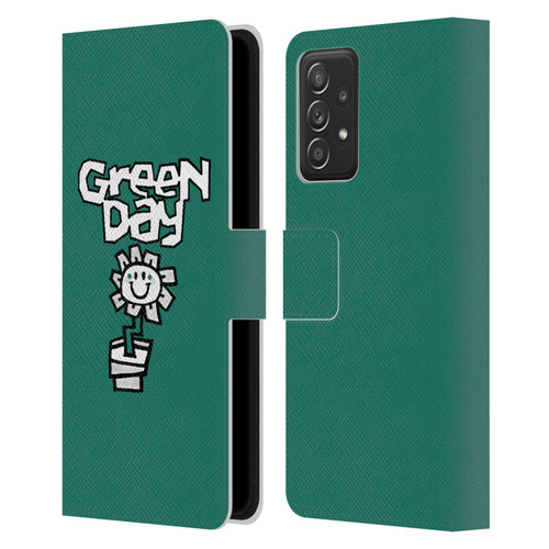 Green Day Graphics Flower Leather Book Wallet Case Cover For Samsung Galaxy A53 5G (2022)