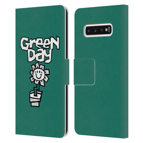 Green Day Graphics Flower Leather Book Wallet Case Cover For Samsung Galaxy S10
