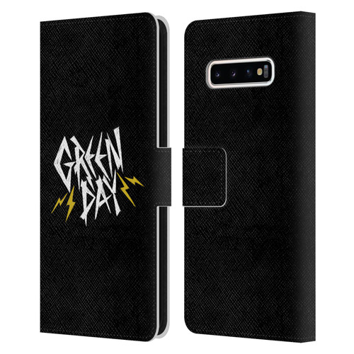 Green Day Graphics Bolts Leather Book Wallet Case Cover For Samsung Galaxy S10+ / S10 Plus