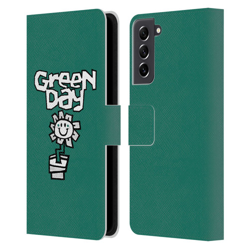 Green Day Graphics Flower Leather Book Wallet Case Cover For Samsung Galaxy S21 FE 5G