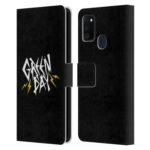 Green Day Graphics Bolts Leather Book Wallet Case Cover For Samsung Galaxy M30s (2019)/M21 (2020)