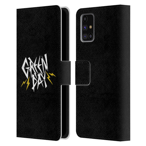 Green Day Graphics Bolts Leather Book Wallet Case Cover For Samsung Galaxy M31s (2020)