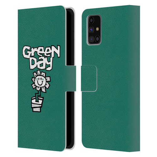 Green Day Graphics Flower Leather Book Wallet Case Cover For Samsung Galaxy M31s (2020)