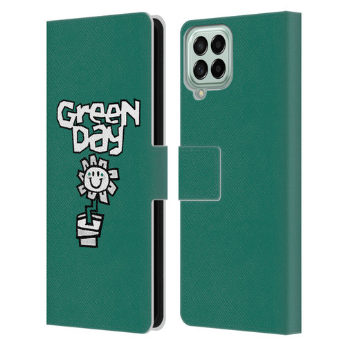 Green Day Graphics Flower Leather Book Wallet Case Cover For Samsung Galaxy M33 (2022)