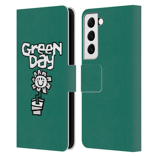 Green Day Graphics Flower Leather Book Wallet Case Cover For Samsung Galaxy S22 5G