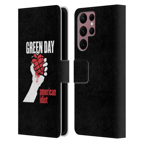 Green Day Graphics American Idiot Leather Book Wallet Case Cover For Samsung Galaxy S22 Ultra 5G