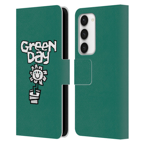 Green Day Graphics Flower Leather Book Wallet Case Cover For Samsung Galaxy S23 5G