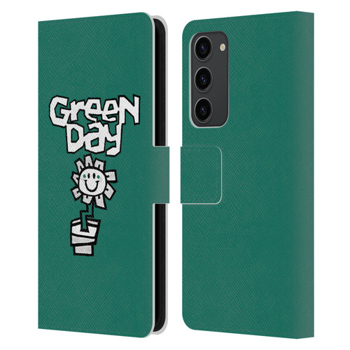 Green Day Graphics Flower Leather Book Wallet Case Cover For Samsung Galaxy S23+ 5G
