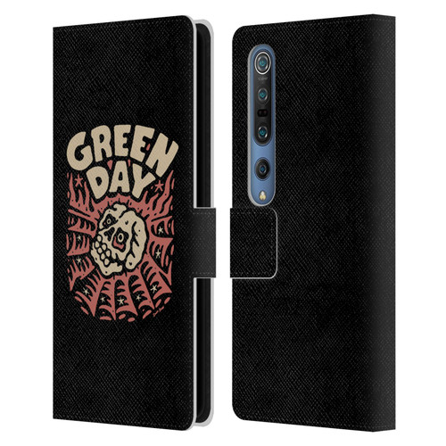 Green Day Graphics Skull Spider Leather Book Wallet Case Cover For Xiaomi Mi 10 5G / Mi 10 Pro 5G