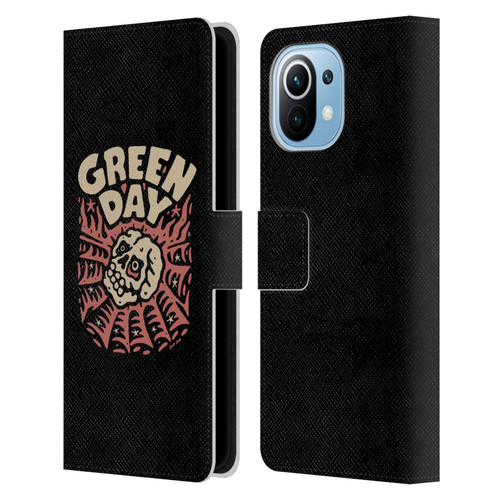 Green Day Graphics Skull Spider Leather Book Wallet Case Cover For Xiaomi Mi 11