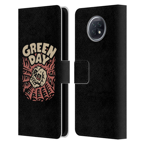 Green Day Graphics Skull Spider Leather Book Wallet Case Cover For Xiaomi Redmi Note 9T 5G