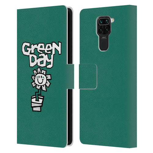 Green Day Graphics Flower Leather Book Wallet Case Cover For Xiaomi Redmi Note 9 / Redmi 10X 4G