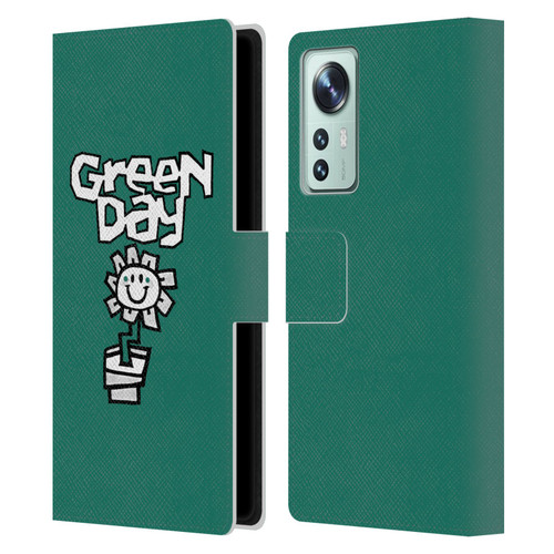 Green Day Graphics Flower Leather Book Wallet Case Cover For Xiaomi 12