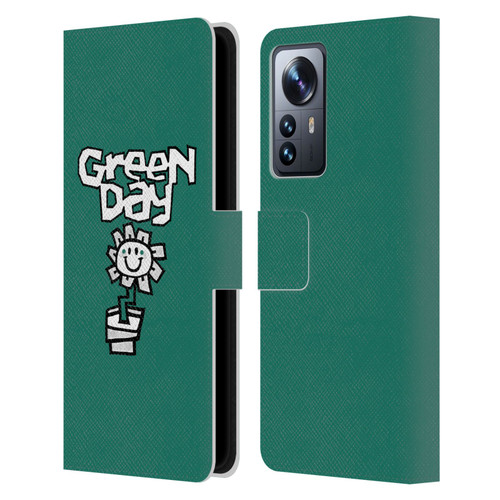 Green Day Graphics Flower Leather Book Wallet Case Cover For Xiaomi 12 Pro