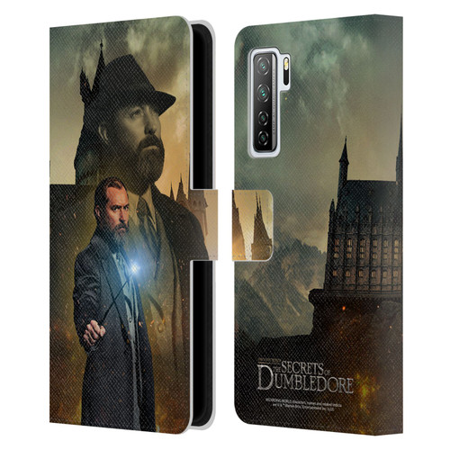 Fantastic Beasts: Secrets of Dumbledore Character Art Albus Dumbledore Leather Book Wallet Case Cover For Huawei Nova 7 SE/P40 Lite 5G