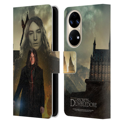Fantastic Beasts: Secrets of Dumbledore Character Art Credence Barebone Leather Book Wallet Case Cover For Huawei P50