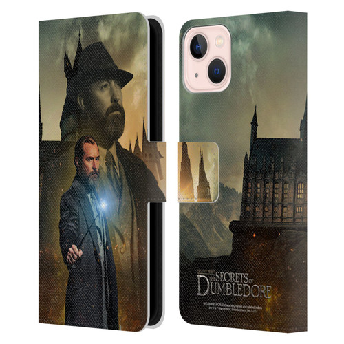 Fantastic Beasts: Secrets of Dumbledore Character Art Albus Dumbledore Leather Book Wallet Case Cover For Apple iPhone 13