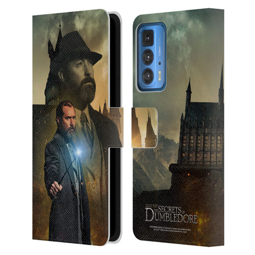 Fantastic Beasts: Secrets of Dumbledore Character Art Albus Dumbledore Leather Book Wallet Case Cover For Motorola Edge 20 Pro