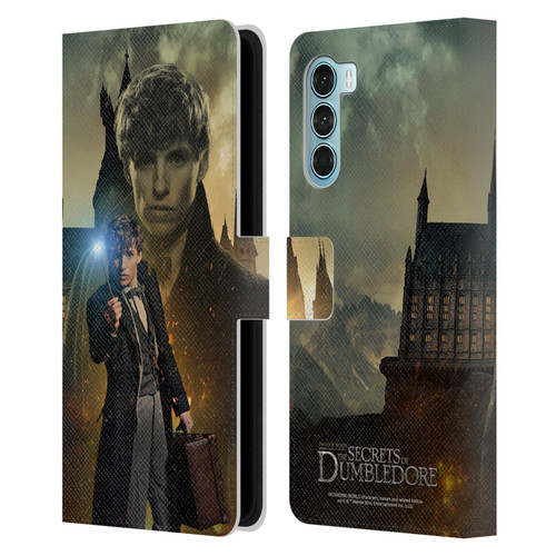 Fantastic Beasts: Secrets of Dumbledore Character Art Newt Scamander Leather Book Wallet Case Cover For Motorola Edge S30 / Moto G200 5G