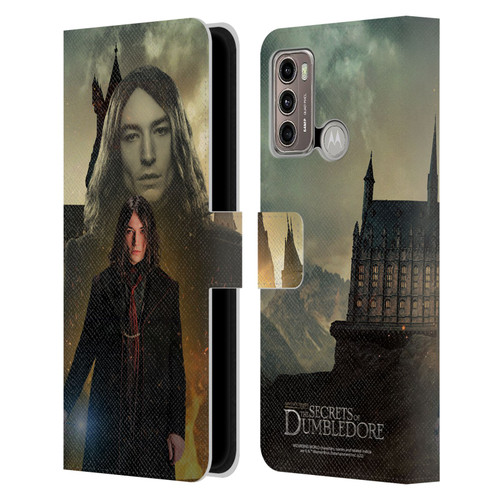 Fantastic Beasts: Secrets of Dumbledore Character Art Credence Barebone Leather Book Wallet Case Cover For Motorola Moto G60 / Moto G40 Fusion