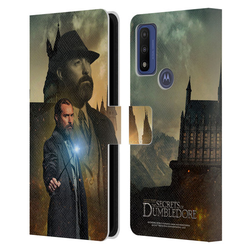 Fantastic Beasts: Secrets of Dumbledore Character Art Albus Dumbledore Leather Book Wallet Case Cover For Motorola G Pure